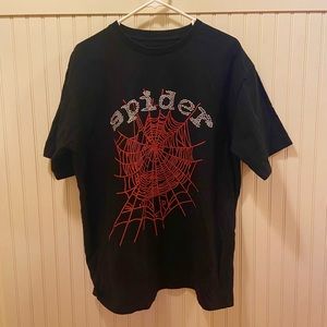 Spider Worldwide men's red silver and black tshirt